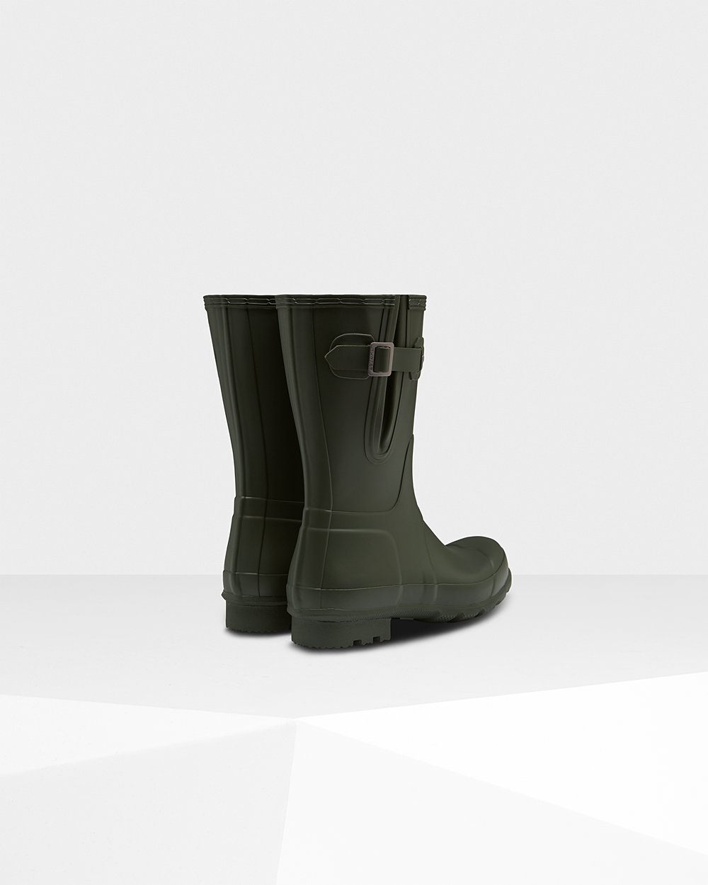 Mens Hunter Short Rain Boots Dark Olive - Original Side Adjustable - 2015798-LU